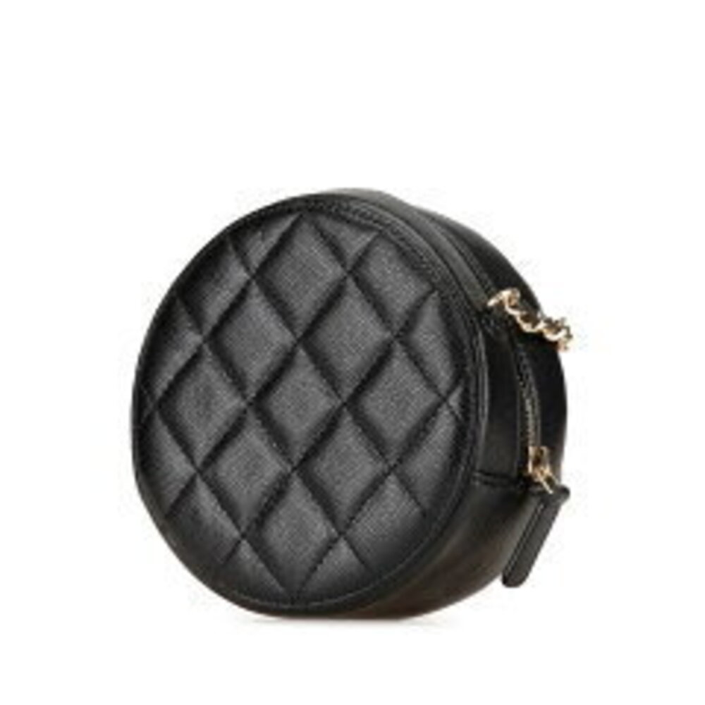 Chanel Shoulder Rhinestone Circle Mark Matelasse Caviar Skin Coco Chain Bag